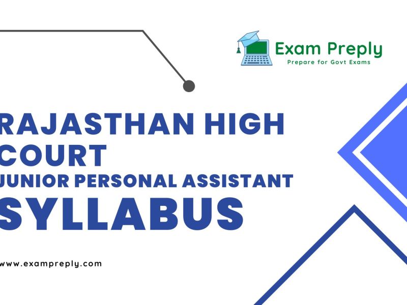 Rajasthan High Court Junior Personal Assistant Syllabus