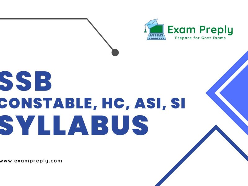 SSB Constable HC ASI SI Syllabus
