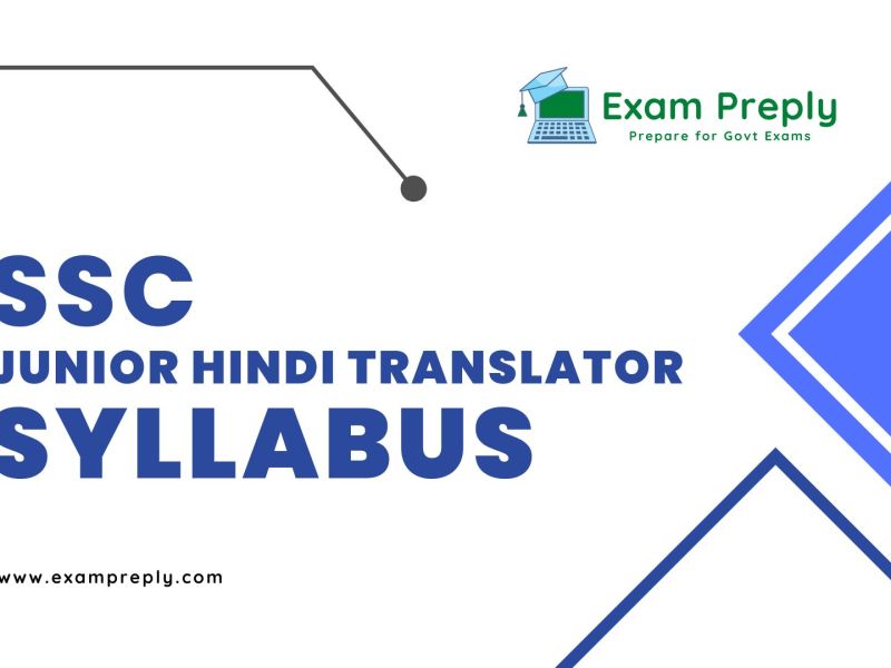 SSC Junior Hindi Translator Syllabus